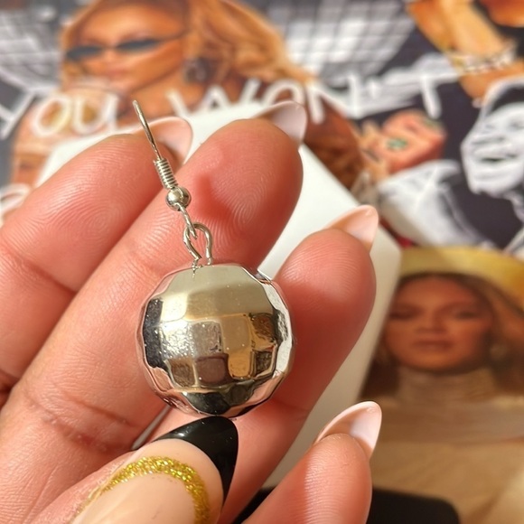 Disco Mirror Ball Drop Earrings - Picture 9 of 17